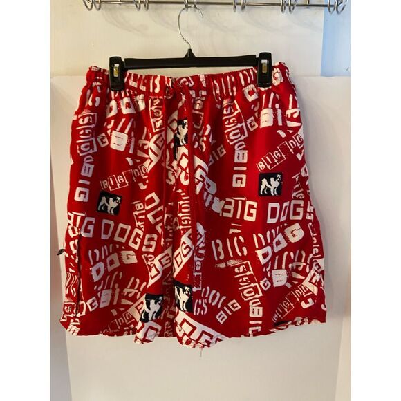 Big Dogs red  White Spellout Xl swim trunks shorts - Picture 1 of 5